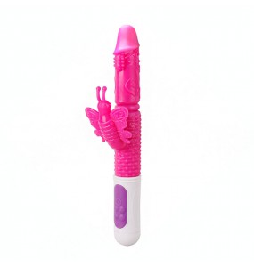 MIZZZEE - Butterfly Love Retractable Rotating Vibrator (Chargeable - Heating)